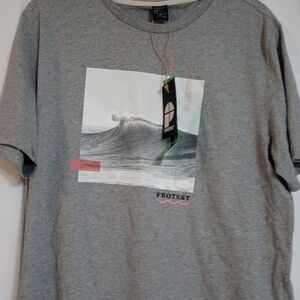 Protest Gray Surf Graphic Tee for Men